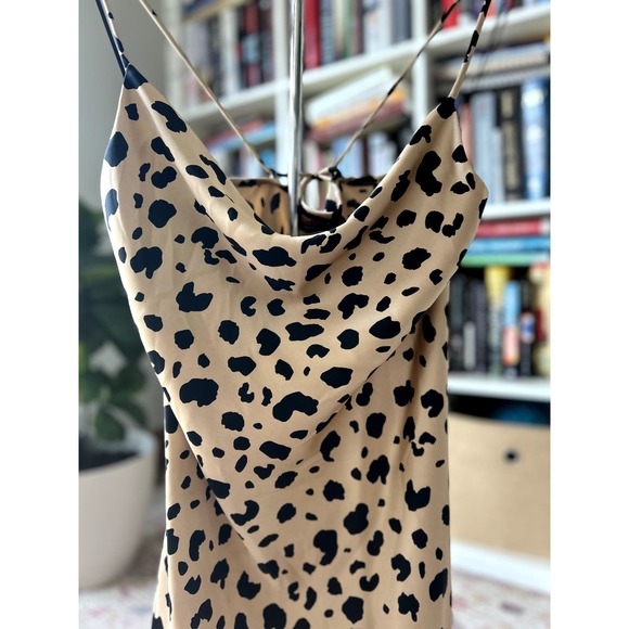 Renee C. leopard spaghetti strap cami slip dress size small - Picture 3 of 8